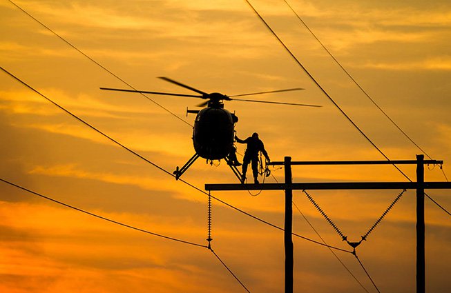 Maryland Transmission Line Construction Helicopters
